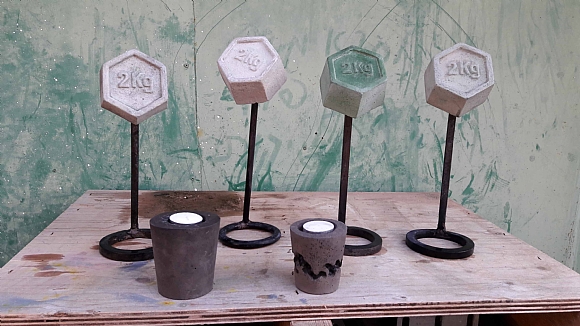 לחיצה להגדלת תמונה יצירת משקולות מבטון באמצעות סיליקון ליציקה -  MOLD STAR 30