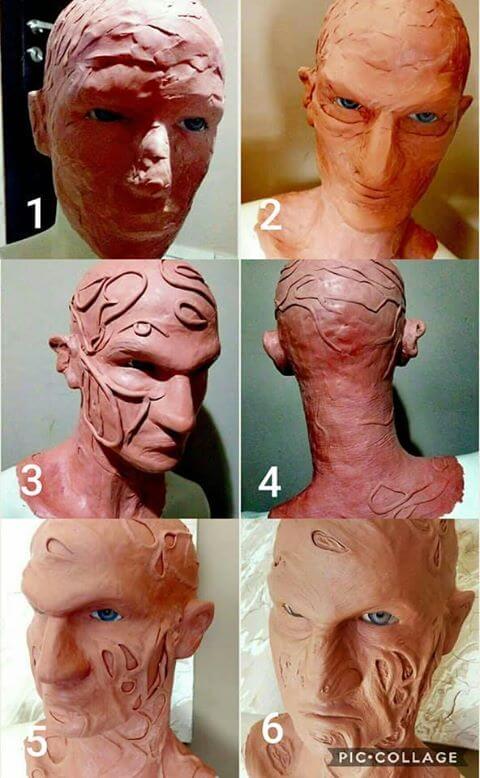 לחיצה להגדלת תמונה הכנת פסל בדמותו של פרדי קרוגר - ליאו בן דוד