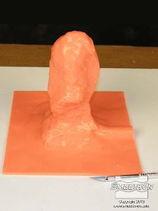 לחיצה להגדלת תמונה חותכים כך את הגומי כדי לעזור לתבנית להינעל במעיל התמיכה.