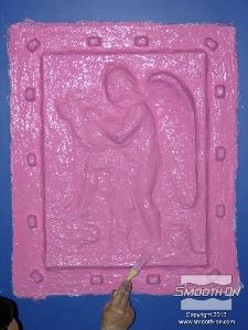 לחיצה להגדלת תמונה מכסים לגמרי את המודל ואת הפלאנג' ומניחים לשכבה סיליקון Mold Max® Stroke להפוך לדביק (Tacky) לפני שממשיכים.