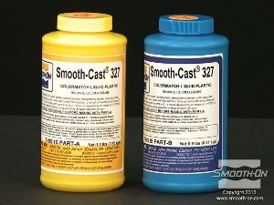 לחיצה להגדלת תמונה עבור הצביעה משתמשים בפוליאוריתן Smooth-Cast® 327. חומר זה הוא מסדרת החומרים הפוליאוריטנים COLORMATCH המשמשים כצבעים פלסטיים למריחה בשכבה דקה. צובעים את החומר בעזרת צבע So-Strong.