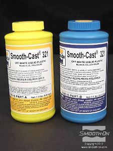 לחיצה להגדלת תמונה עבור היציקה משתמשים בפוליאוריתן קשיח Smooth-Cast® 321 (צבעו המקורי הוא אוף-וויט) בתוספת פילר Ure-Fil 11, כדי לחקות את מקרם הסלע החי. יחס הערבוב הוא 1A:1B:3Filler.