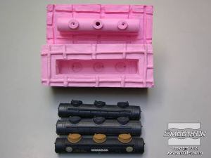 לחיצה להגדלת תמונה היציקות מעתיקות את פרטי תבנית הסיליקון באופן מושלם.