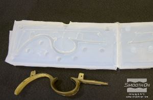 לחיצה להגדלת תמונה כעת תבנית ה2 חלקים מוכנה להזרקת השעווה והעתיקה את פרטי המודל המקורי במדוייק.